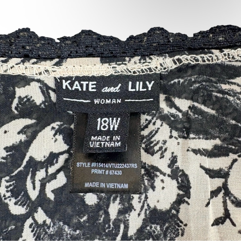 Kate and Lily Floral Maxi Dress Lace Trim Bohemian Tiered Plus Size 18W Romantic - Picture 8 of 12